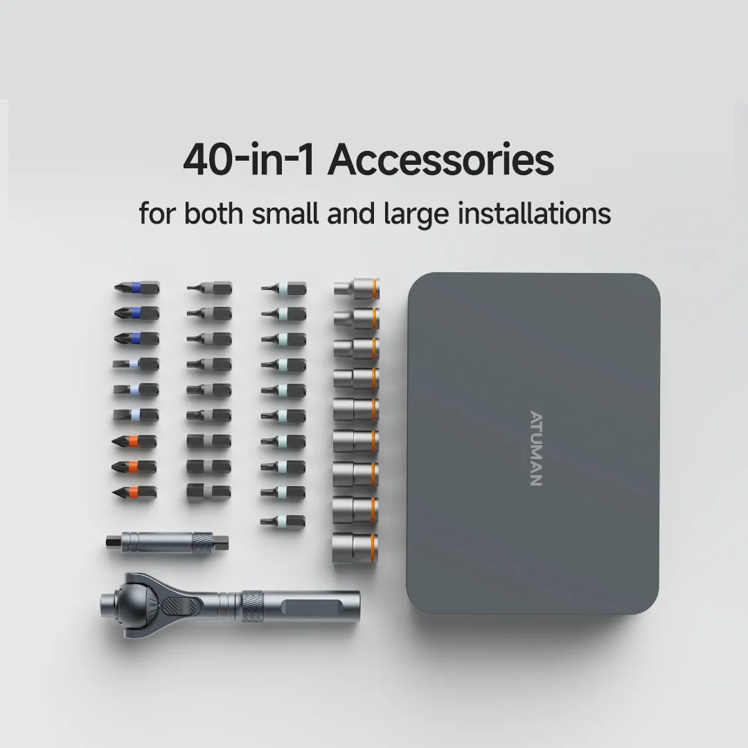 RS2 Ratchet Screwdriver Set with 40-in-1 Accessories Precision Structure 180° Universal Ratchet Head Multi-Magnetic Design