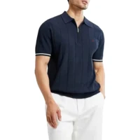 Camiseta para hombre, Polo de manga corta con cuello con cremallera, diseño bordado, Polos informales a la moda para hombre, camisetas diarias, camiseta para hombre