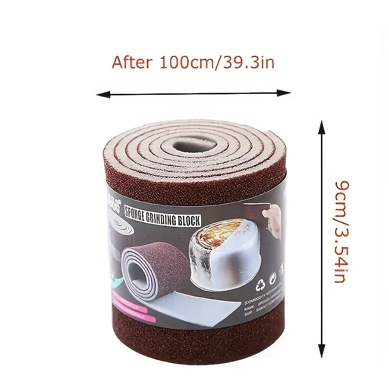 1 Roll, Emery Sponge Wipe, Pot Bottom Cleaning Descaling Sponge, Pot Sponge Brush, Iron Rust Removal Sponge, Cleaning Tool