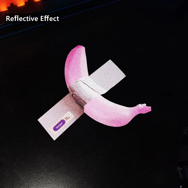 Pegatinas reflectantes impermeables de plátano rosa divertidas coche