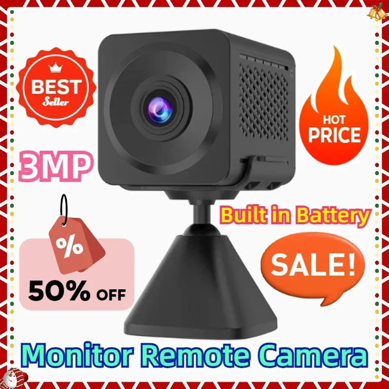 Home Security Protection WiFi Monitor Remote Camera Back Color Night Vision Built in Battery Mini Camera 3MP Intelligent