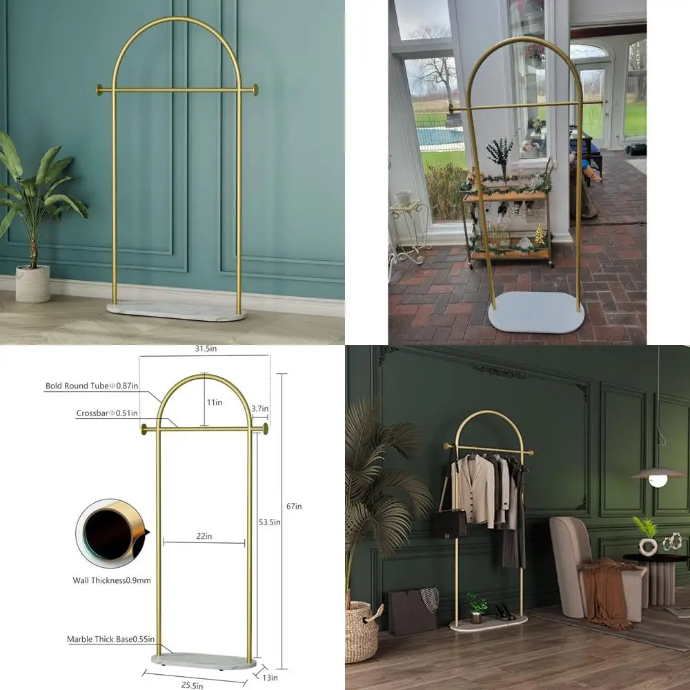 

Stylish Marble Base Freestanding Coat Rack for Boutiques - Perfect for Hanging Jackets and Garments
