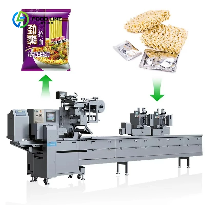 Maßgeschneiderte Instant-Nudel-Verpackungsmaschine mit Hochgeschwindigkeitsbeutel für die Großformat-Lebensmittelverarbeitung und Kartonverpackung
