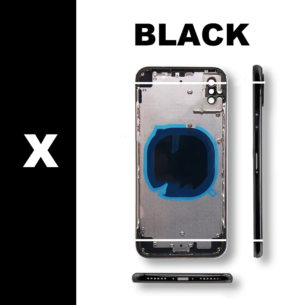 For iPhone X XR Battery Back Housing Back Cover + Mid Chassis Frame +SIM Tray+Side Key XR Case Replaced Xs Xsmax shell