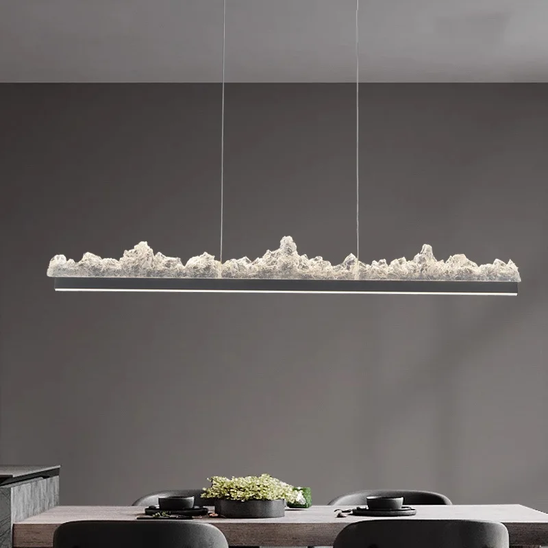 Italian Minimalist Iceberg Chandeliers Modern Luxury Long Strip Hanging Lights for Bedroom Dining Room Kitchen Island Led Lamp