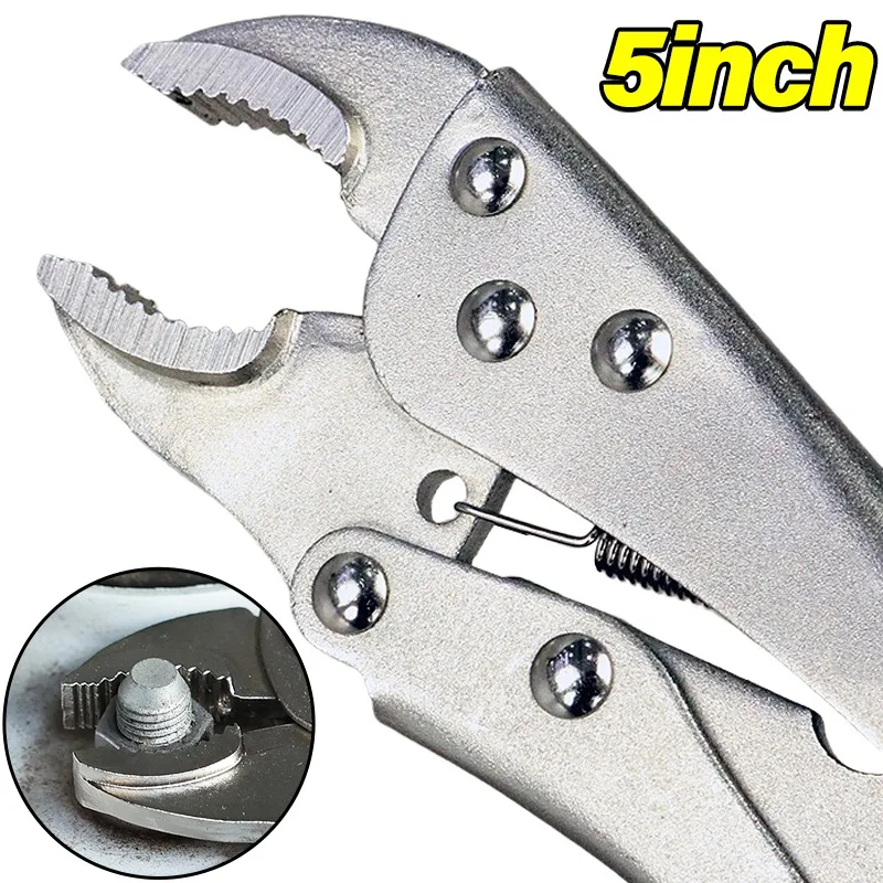 

5-дюймовые сверхмощные плоскогубцы с регулируемым металлическим торцевым зажимом для деревообработки, сварочных ремонтов, многофункциональные плоскогубцы под давлением