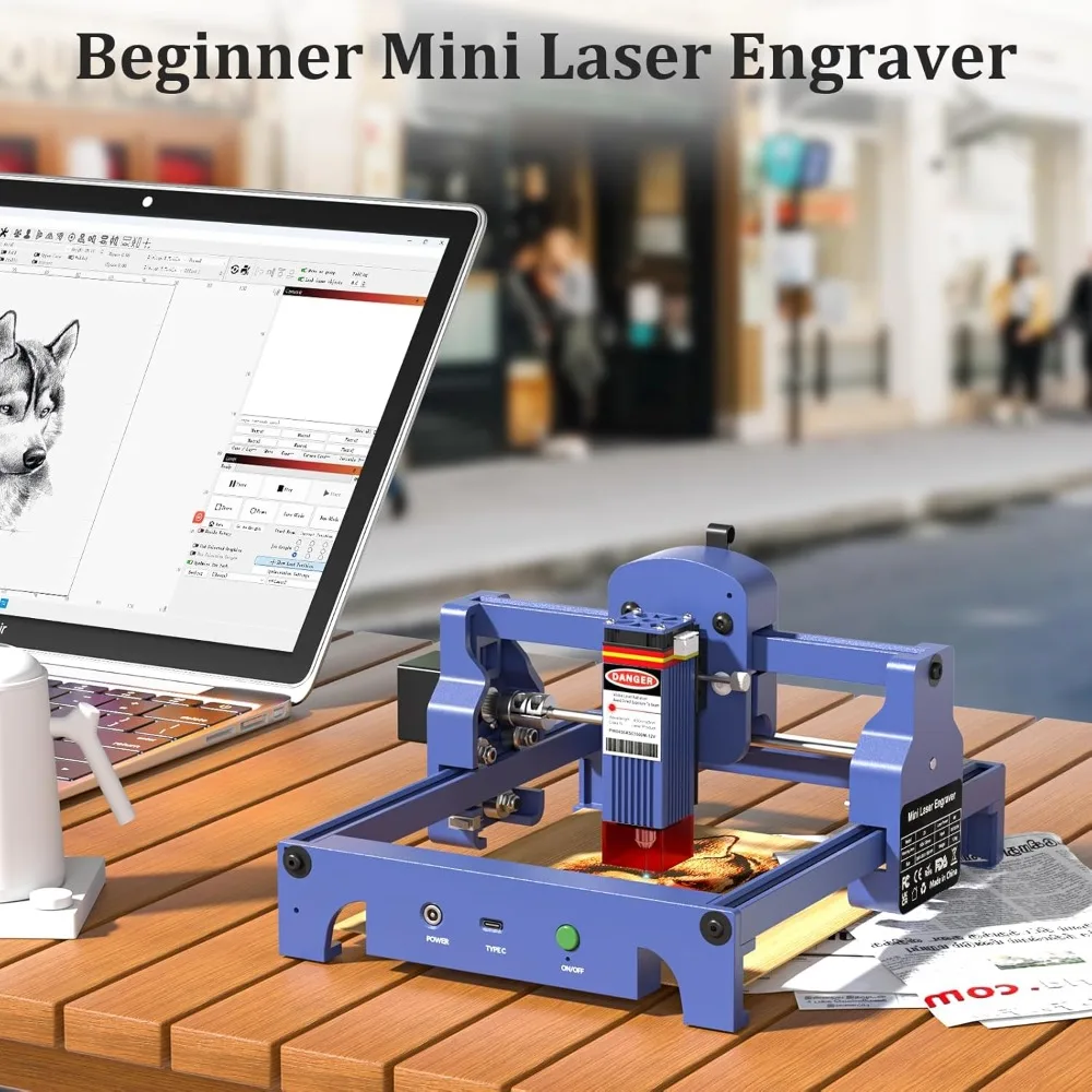 Laser Engraver Machine, 3.5W Laser Engraving Machine and Cutting Machine for Beginners,Precision 0.06 mm Laser Spot,10000 mm/min