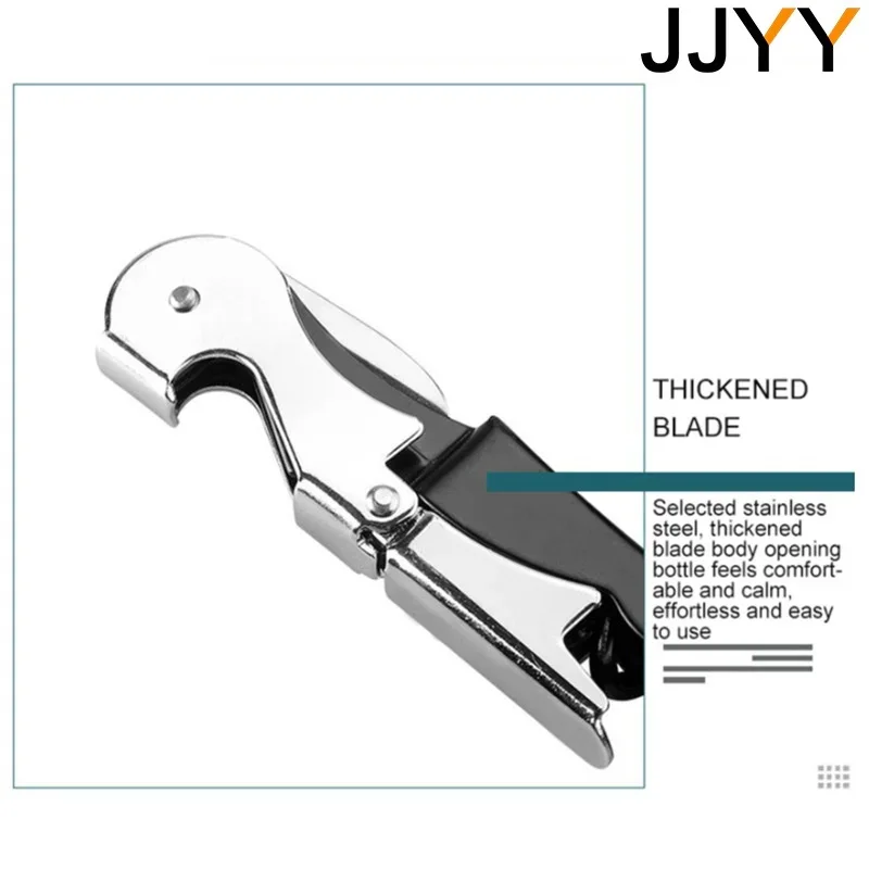 JJYY Stainless Steel Wine Opener Professional Waiters Corkscrew Beer Bottle Opener And Foil Cutter Gift For Wine Lover