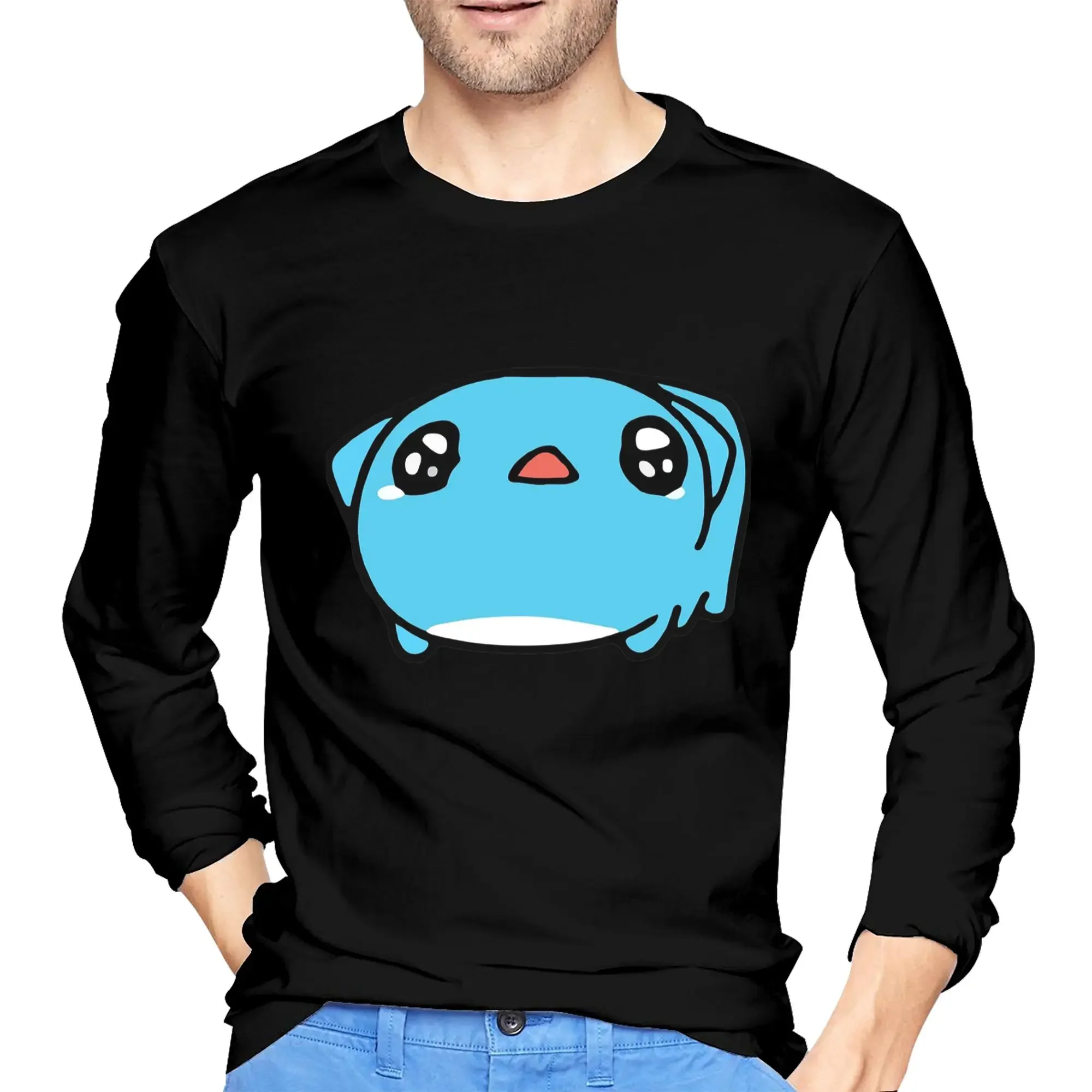 

Comic Cat Bugcat Capoo Bug Cat Men's Long Sleeved T-shirt Fashion Round Neck T shirts Spring and Autumn Men tops