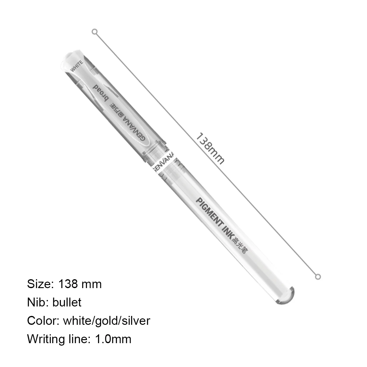 SeamiArt 1pc 1mm Gold Silver White Metallic Marker Pen Gel Pen For DIY Art Coloring Scrapbooking Signing Art Supplies Stationery