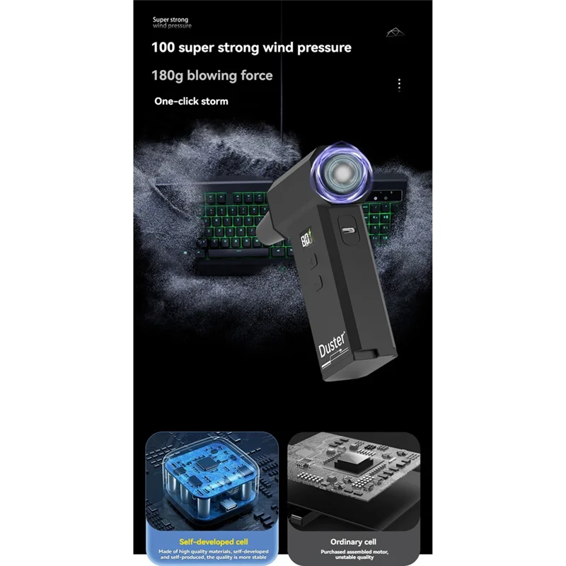 

AT44-High-Power Blowing And Suctioning Car Violent Turbo Violent Blower Fan 130000RPM Air Duster Cordless Hair Dryer