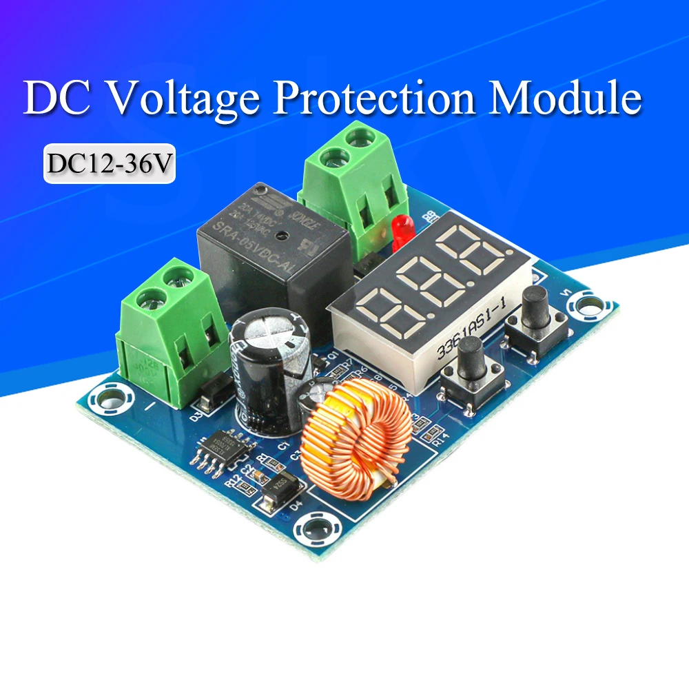 XH-M609 Low Voltage Disconnect Switch Cut Off 12V 24V 36V Digital LED Display Over-Discharge Protect for 12-36V Lithium Battery