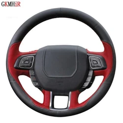 Hand-Stitched DIY Soft Black Genuine Leather Car Steering Wheel Covers For Land Rover Range Rover Evoque 2012-2016