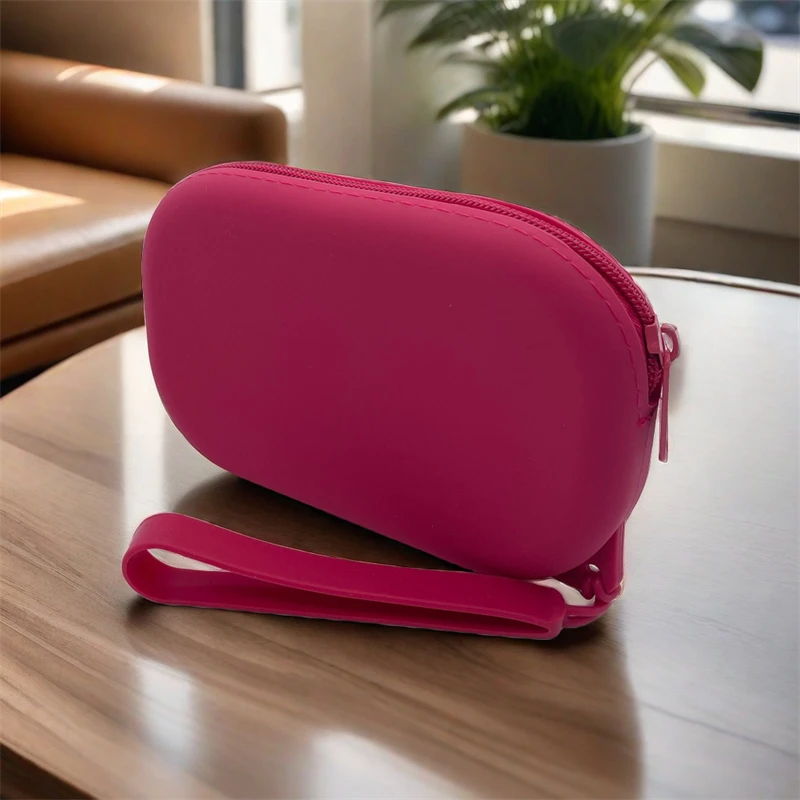 Silicone Small Objects Storage Bag Oval Coin Purse Bank Card Earphone Key Lipstick Organizer Pouch Handbag Wallet Card Case