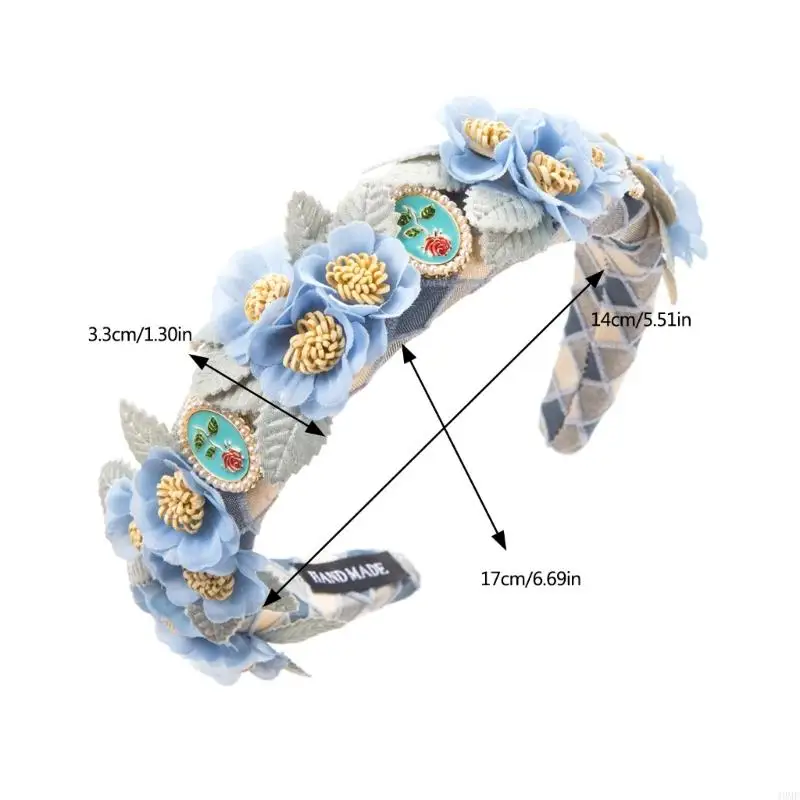 49mf Coiffe fleur délicate Cerceau ethnique Foume Take Photo Band Bandon Pastoral Girl Realist Flower Bandbout