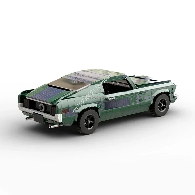 1406pc technique Super vert Mustangs Sport voiture de course Moc briques de construction blocs modèle anniversaire cadeaux de noël pour les garçons 21047