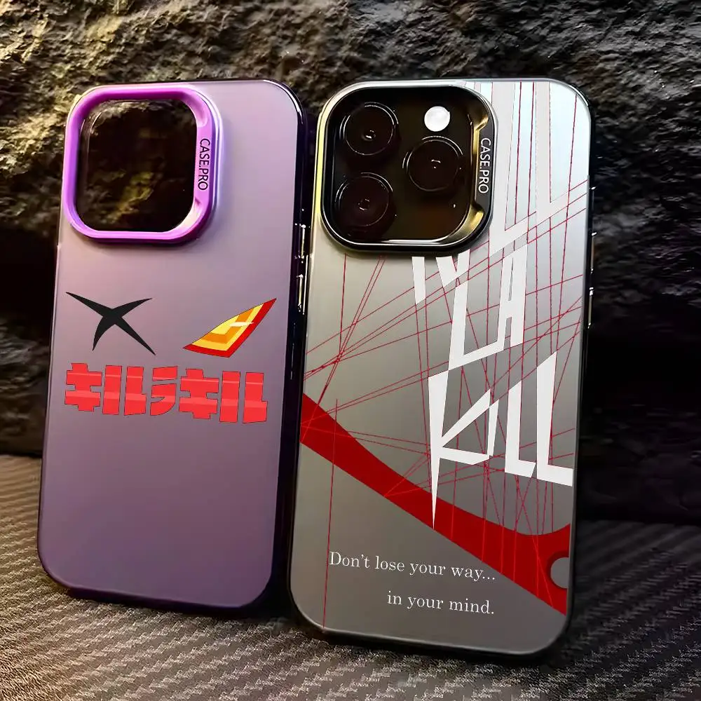 

K-KILL La KILL Logo HD Phone Case For IPhone 16 15 14 13 12 11 Plus Pro Max Multicolor Aurora Laser Shockproof Funda Cover