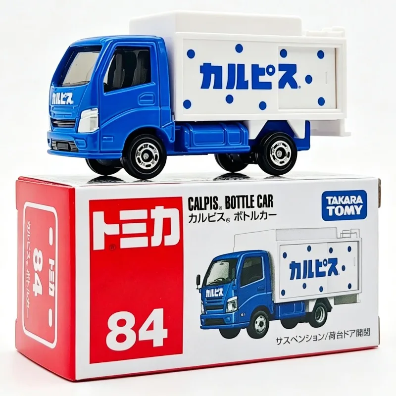 [In Stock] Takara Tomy No.84 Calpis Bottle Delivery Truck Diecast Collectible Model, Alloy Static Commercial Vehicle