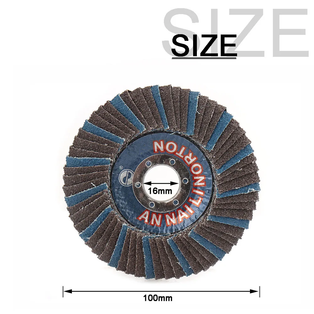 15PCS Abrasive Flap Discs 4/4.5/5 Inch Double-side Grinding Wheel Sanding Discs Blades 60 Grit For Angle Grinder Rust Removal