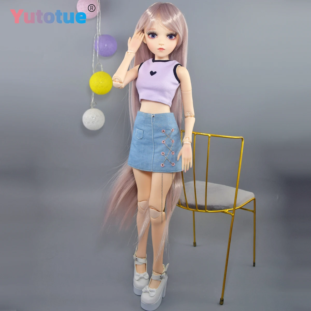 YUTOTUE-Muñeca de moda de 60cm de altura, muñeca de niña BJD 1/3, ojos de juguete cambiables, maquillaje mejorado realista