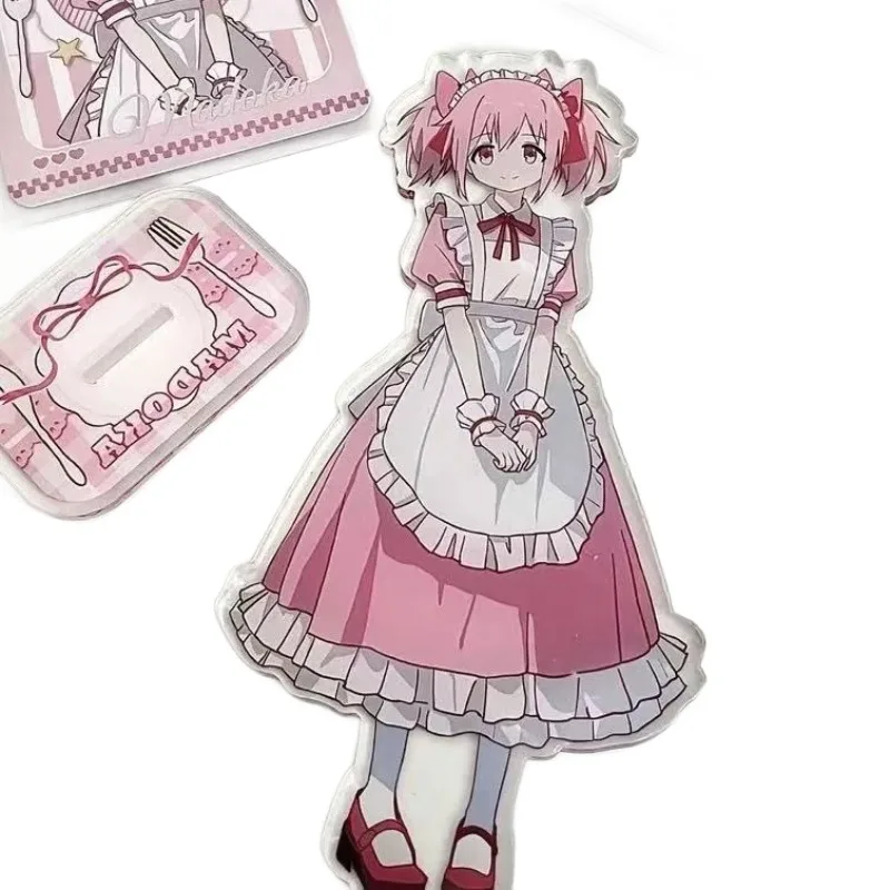 Creative Cartoon Anime Madoka Magicaing Characters Kaname Madoka Maid Outfit Acrylic Stand Fans Christmas Gifts Accessories
