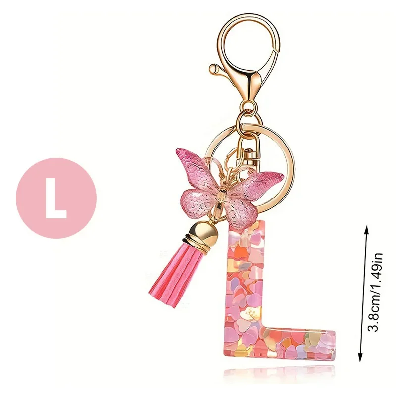 Fashion DIY A-Z Letters Keychain Metal Holder Pendent Key Chain Women Car Key Ring Simple Letter Name Key Party Gift Jewelry