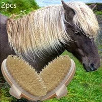 1/2pcs Natural Horse Hair Detangling Cleaning Brushes for Daily Grooming Decontamination Essentials Horse Grooming Supplies 2