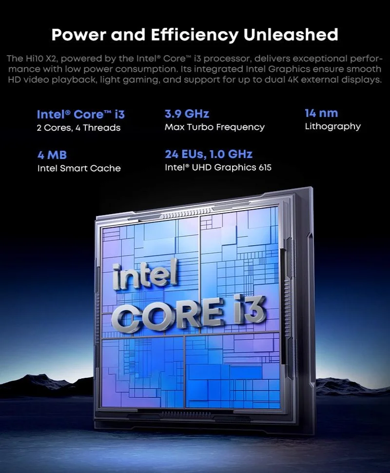 Chuwi hi10 x2 tablets dual-core intel 10th i3-10100Y 8gb ram 256gb rom intel uhd gráficos 615 10.1 "tela lcd 2 em 1 tablet ﻿