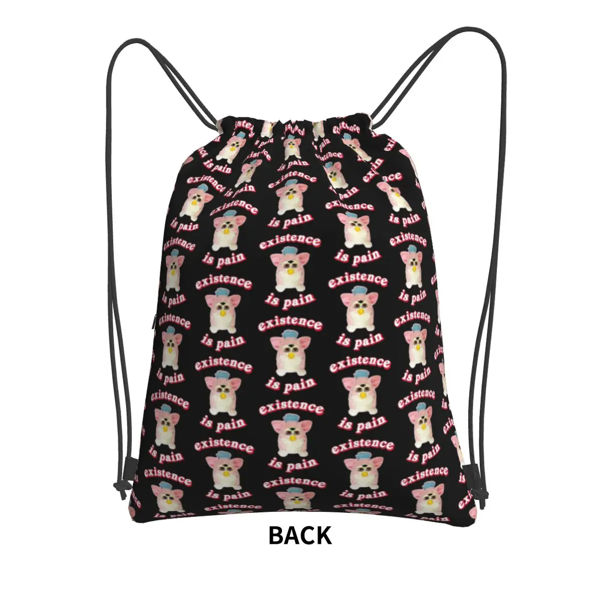 حقائب ظهر Furby Existence Is Pain، حقائب رياضية برباط عصرية محمولة، حقائب كتب للمدرسة للرجال والنساء #3