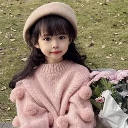 Roupa Infantil Pullover Girl Sweater 2023 Autumn Cute Children Clothing Sweet Girl Top Warm Fashion Girl Clothing Свитер Детский