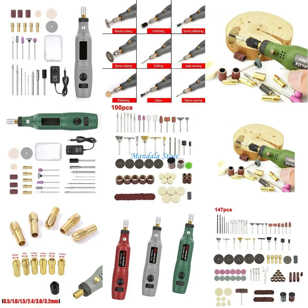 

U2JC Multi Functional Electric Grinding Pen Detailed Carving Model Repair Tool set