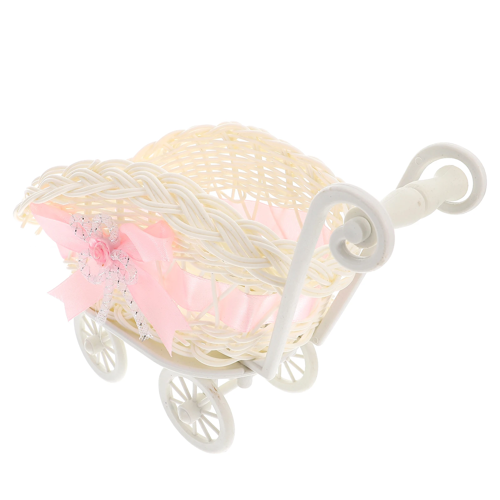 

Imitation Rattan Baby Stroller Decorative Baskets Woven Candy Storage Basket Small Favors Cute Ornaments Party Gifts