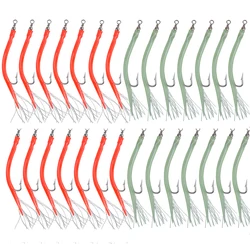 20Pcs  40Pcs Fishing Baits Long Shank Offset Octopus Fishing Hook With Barrel Swivel Bass Bait Worm Artificial Lures