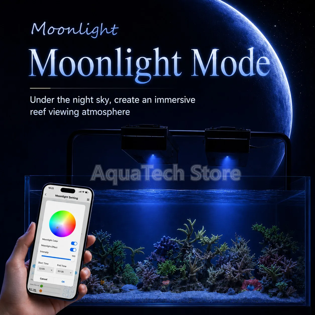 AIPAI A8 III SE PRO WiFi Smart Aquarium LED Light 8CH Control Custom Moonlight High PAR Coral Reef Lamp For Saltwater MarineTanK