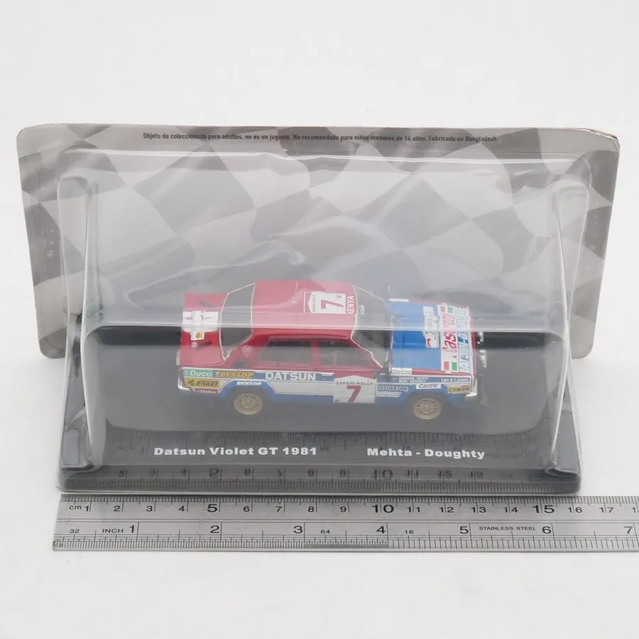 IXO 1:43 Maßstab Druckguss-Legierung Datsun Violet GT WRC 1981 Spielzeugautos Modell Klassiker Nostalgie Erwachsenengeschenke Souvenir Statische Ausstellung