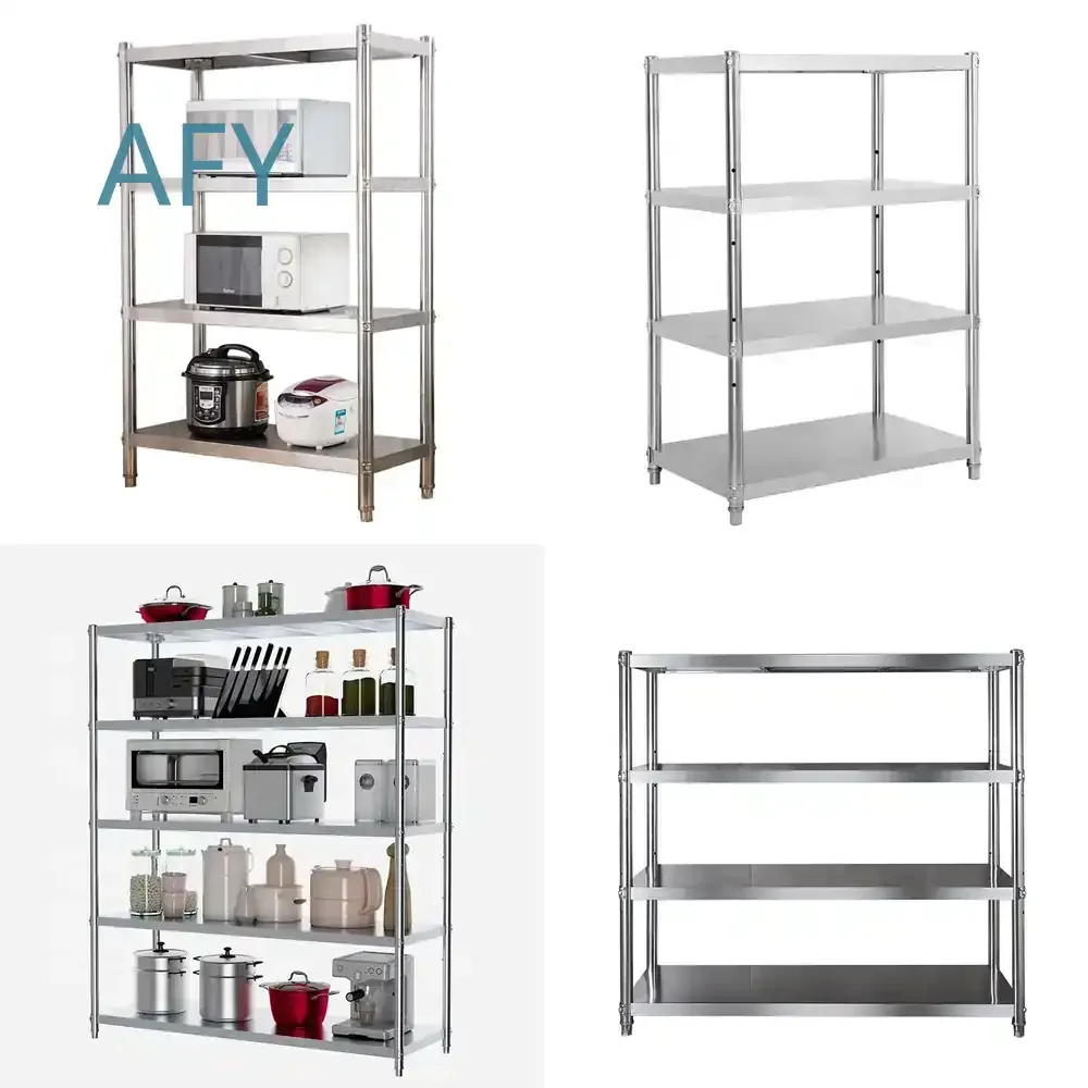 Professional Heavy Duty Stainless Steel Kitchen Storage Rack for Restaurant Commercial Grade Organizer Shelving Unit kitchen