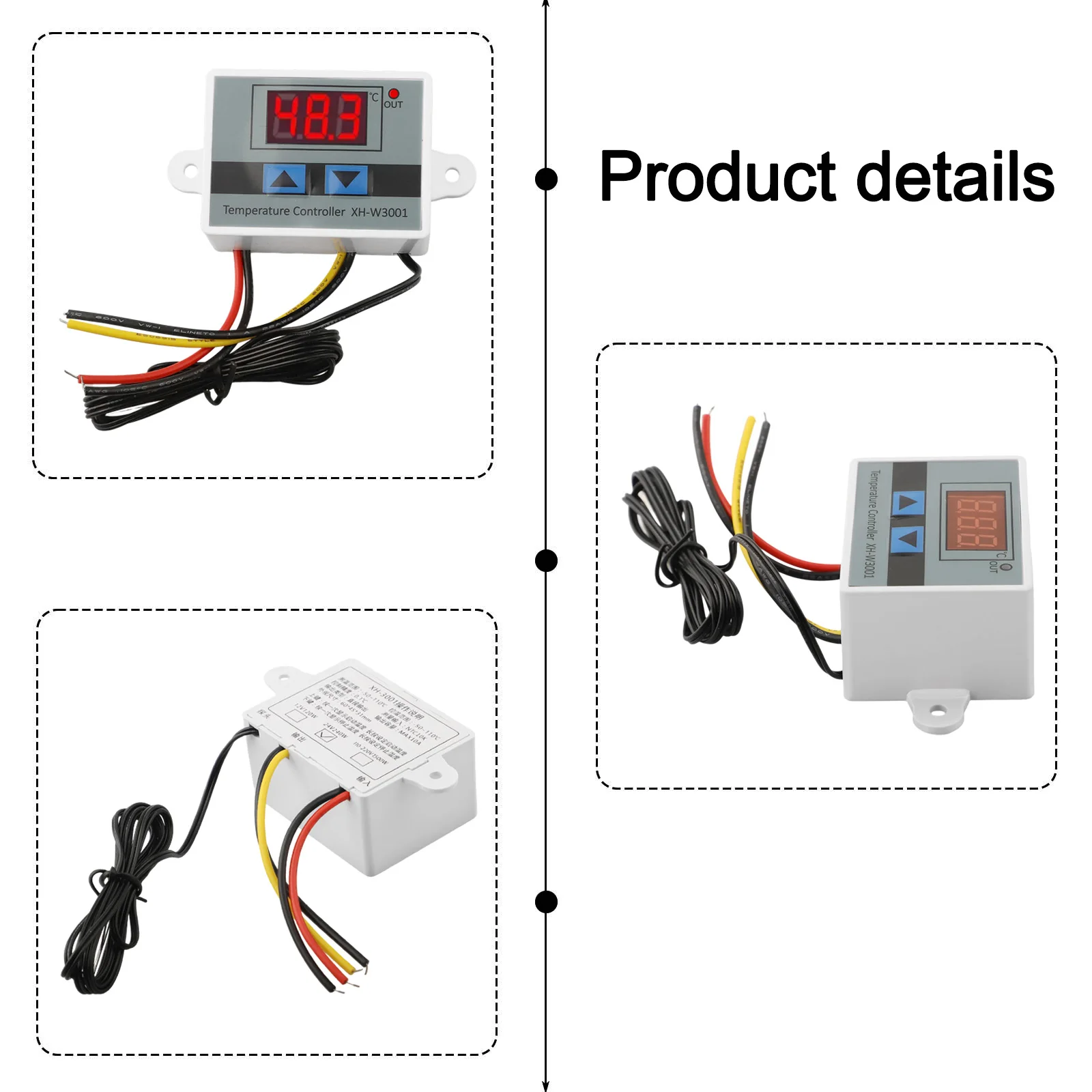 Digital Temperature Controller For Microcomputer Temperature Control Metal Probe Microcomputer Digital Temperature Controller