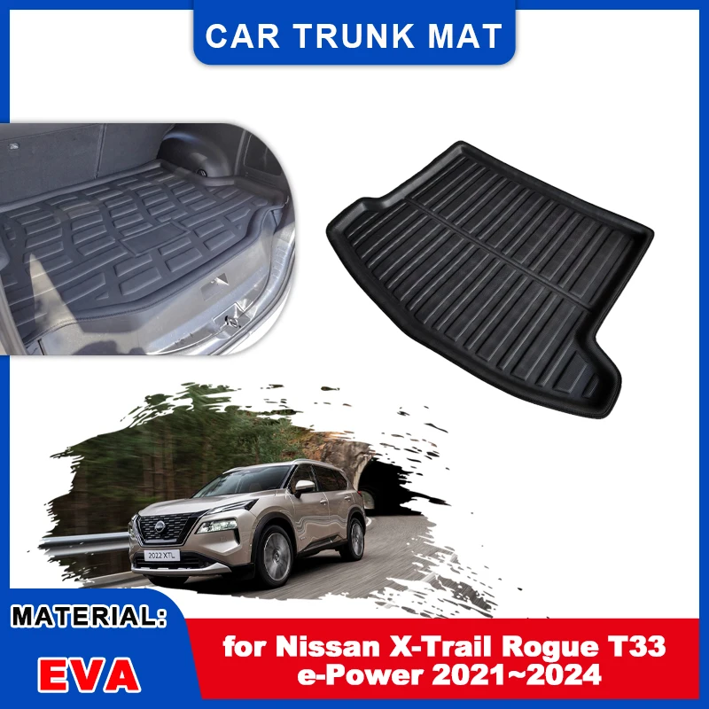 Car Trunk Liner for Nissan X-Trail Rogue T33 e-Power 2021~2024 Cargo Mat Waterproof Luggage Cover Carpet Storage Pad Accessories