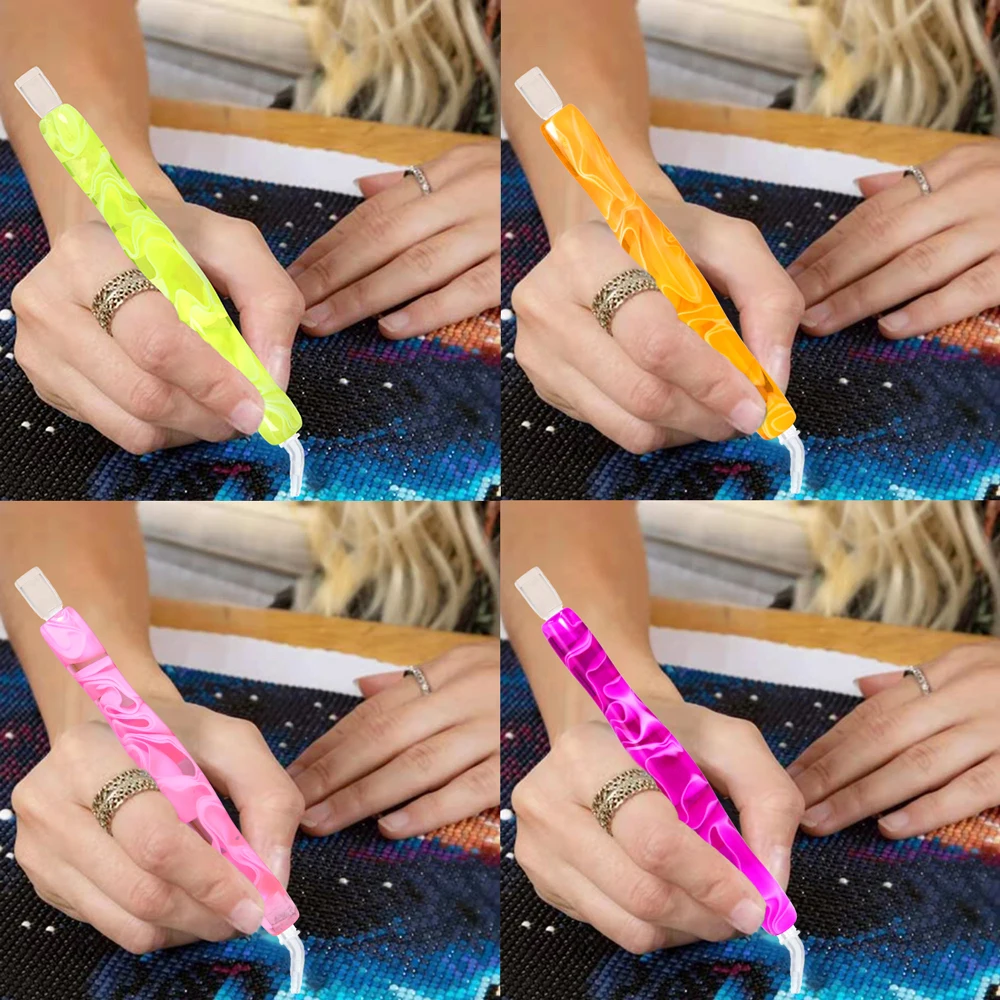 Handmade Resin 5D Diamond Painting Art Drill Pen Stylus Kit Tool Accessories and Diamond Paint Art Pen Tips Heads Placer and Wax