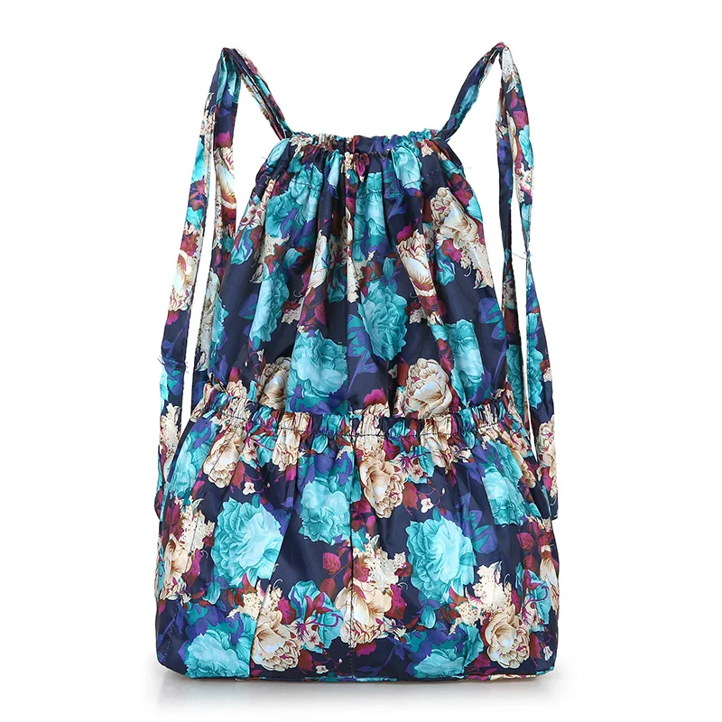 Korean Sle Versatile Nylon Sports Bapa Water Resistant Travel Lightweight Large Capaci Student Bag with Dstring