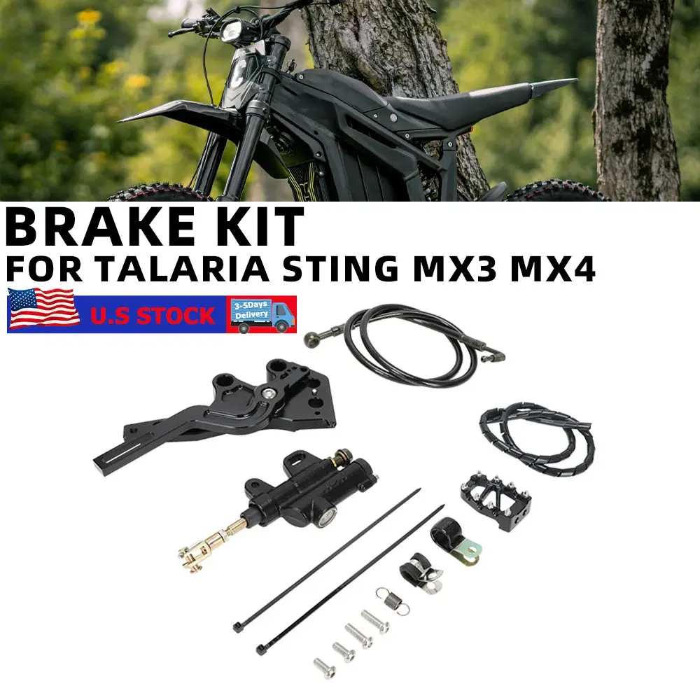 Rear Brake Reservoir Hydraulic Foot Brake Pedal Brake Hose Kit For Talaria Sting MX3 MX4 Electric Dirt Bike Motorcycle Parts