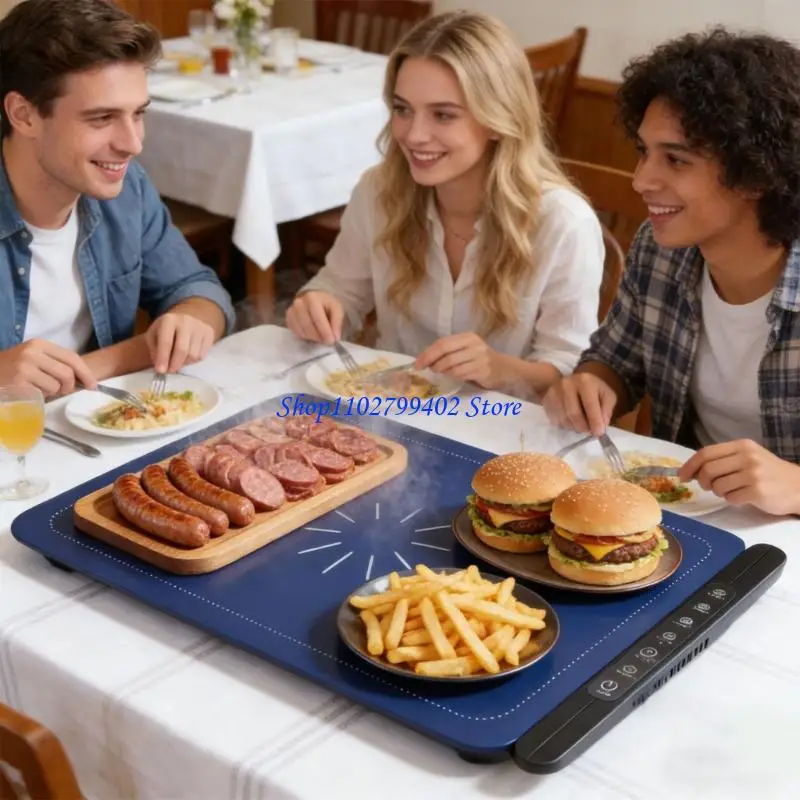 547F Silicone Defrosting Board With Heating Capability Efficient Thawing Food Warming Plate For Home Kitchens And Camping
