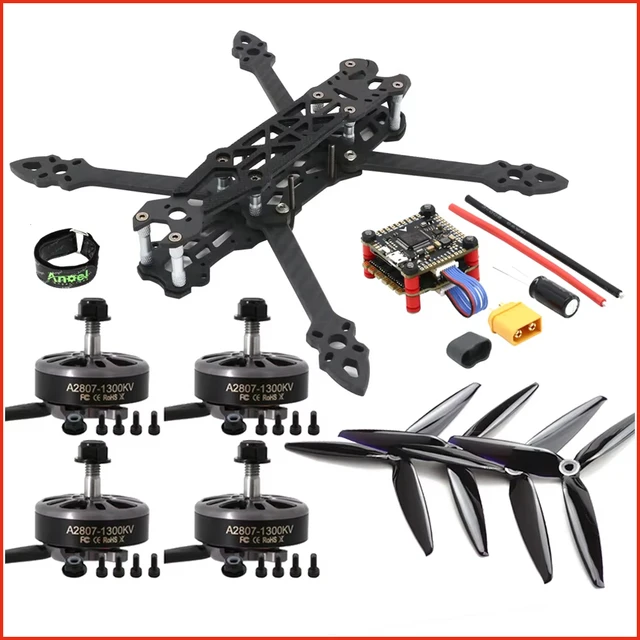 Mark4 7-calowy zestaw dronów 295 mm i silnik bezszczotkowy A2807 KV1300 6S oraz sterowanie lotem wtyczką F4V3S i stos ESC 60A 4-w-1 do FPV 7" Dro
