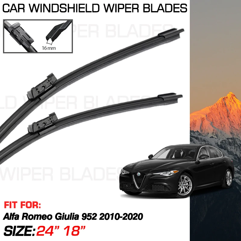 Front Wiper Blades For Alfa Romeo Giulia 952 2010-2020 2019 2017 2016 2015 2013 2012 Accessories Windshield Washer Brush Parts