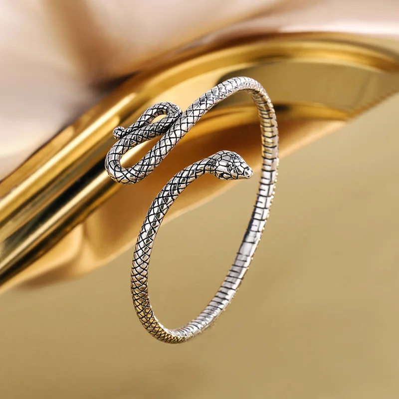 New Arrival Trendy Snake Animal Design Retro Thai Silver Female