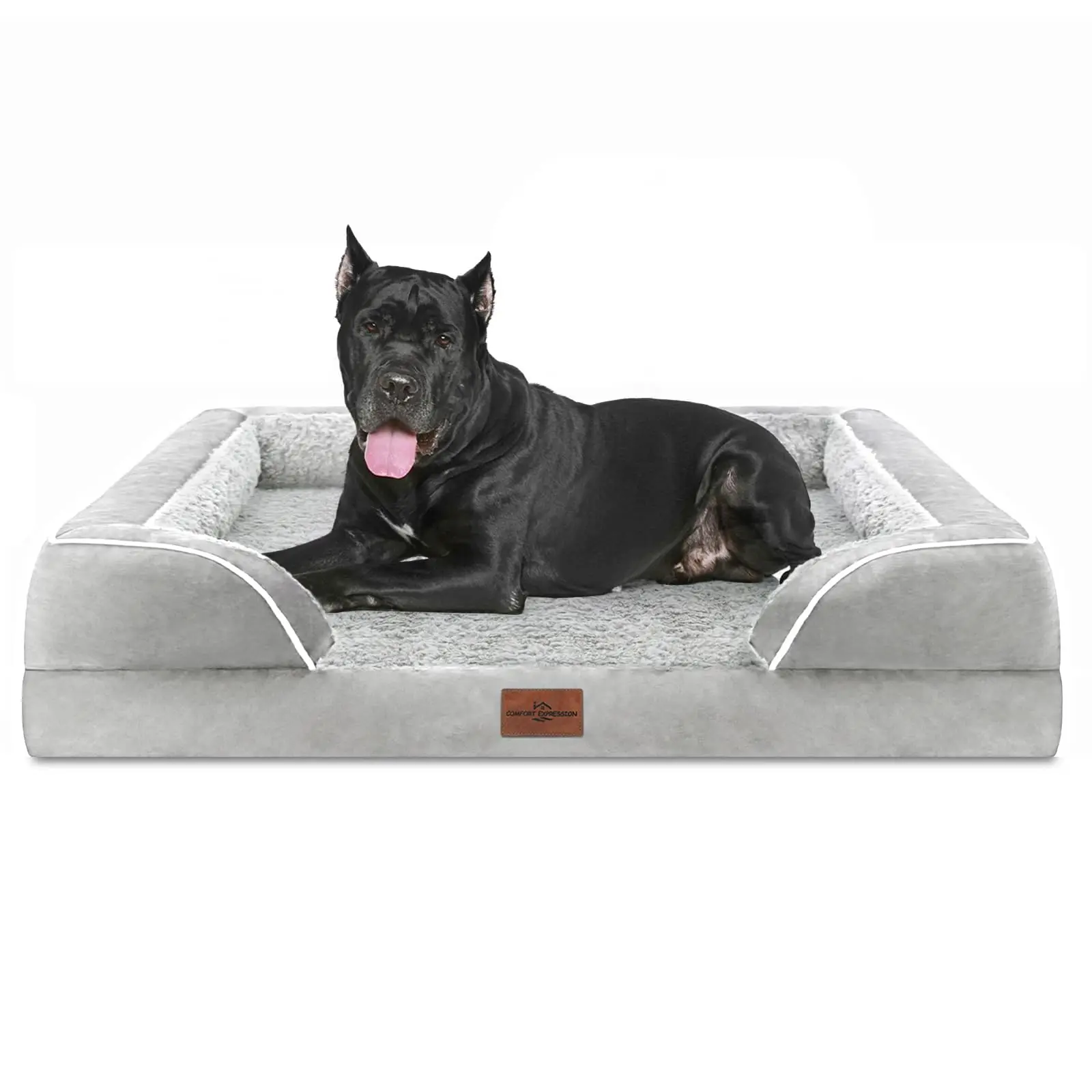 Comfort Expression Orthopedic Egg Crate Foam Dog Bed Waterproof Bed with Washable Cover for Large Dogs Multiple Sizes