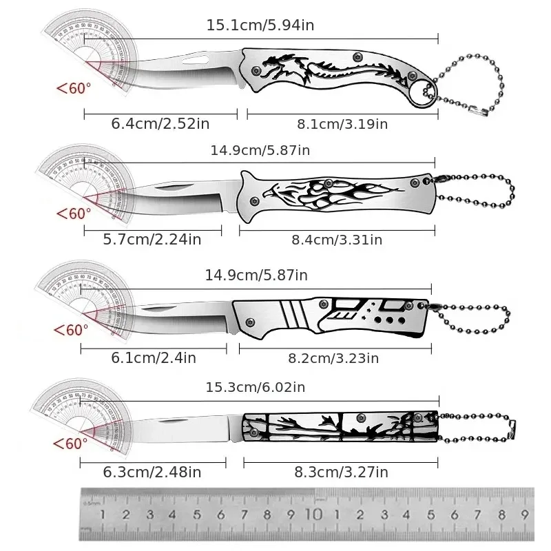 Kitchen utility knife, stainless steel fruit folding knife, portable fruit knife, chef\'s knife KR9195