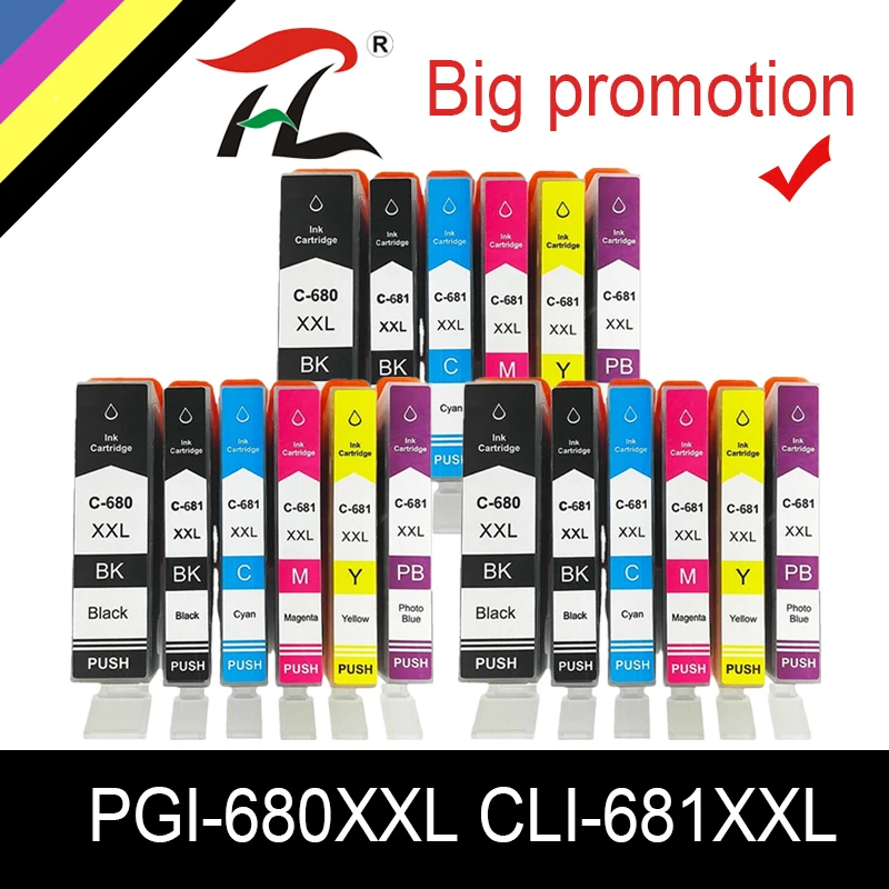 PGI 680XXL CLI 681XXL ink Cartridge PGI680 CLI681 Compatible For Canon PIXMA TS706 TR7560 TR8560 TS6160 TS6260 Printers