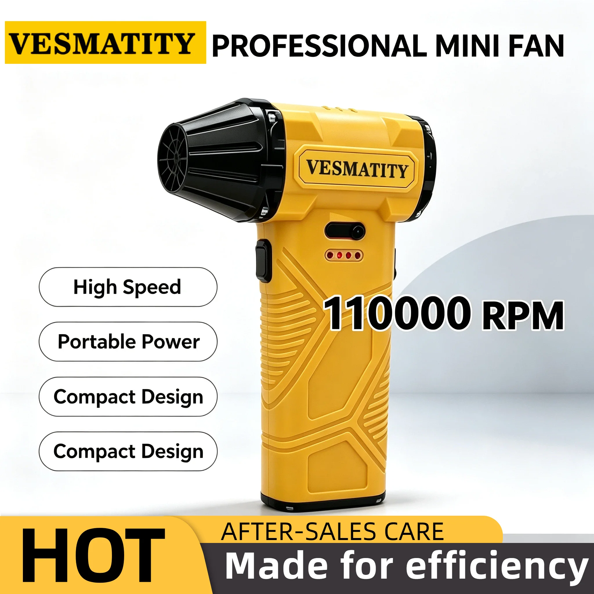 Vesmatity Mini Jet Fan 110000RPM Cordless Air Blower Powerful Turbo For Keyboard Car Pet Hair Dust Cleaning 18V Battery Plus