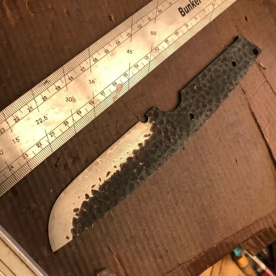 Japanese Damascus High Carbon Steel Forging Knife Blank  Hand-made By Chef Tang, Sliced with Kitchen Knife, Butcher Knife Blade